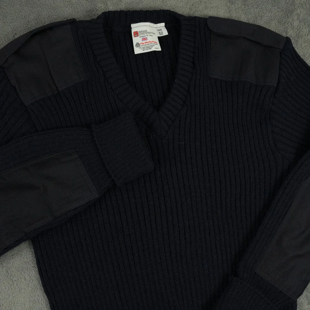 Brigade Quartermasters Woolly Pully Sweater Mens 52 Navy Blue Commando Ribbed